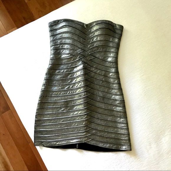 New! BCBG metallic bandage style dress y2k blogger style - Picture 3 of 4